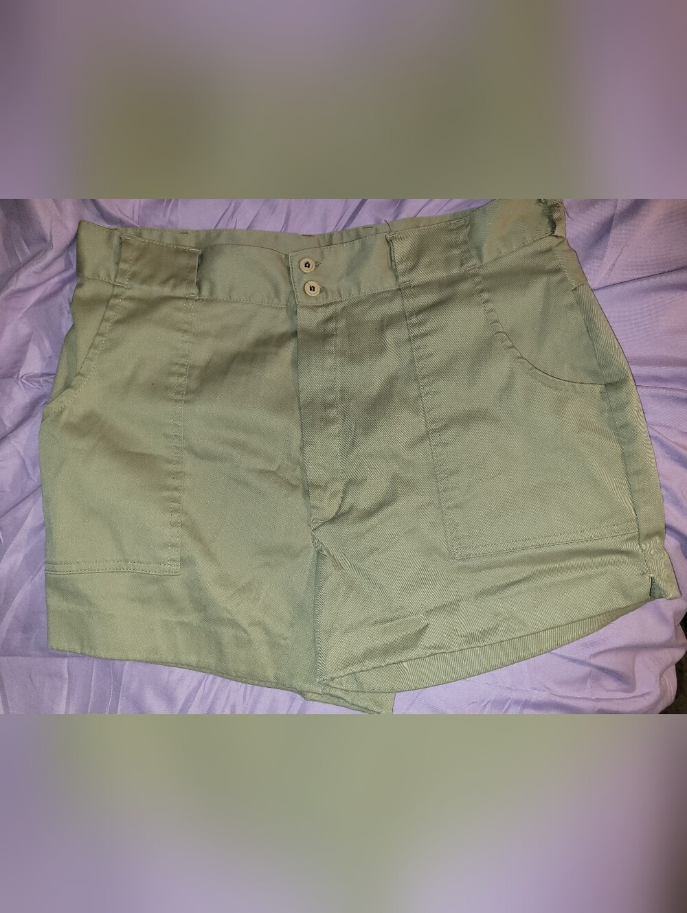 Vintage Camel Brand Tan Twill Utility Shorts Women's Size 36 Hemmed